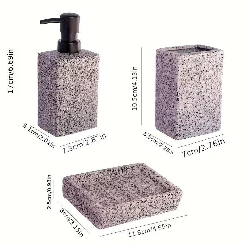 Stone Finish Bathroom Set
