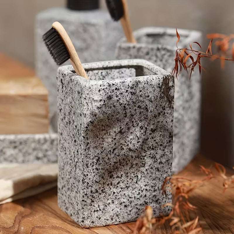 Stone Finish Bathroom Set