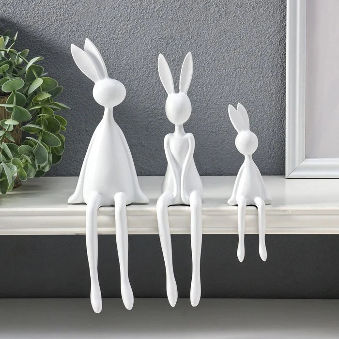 Abstract Bunny Figurines (Set Of 3)