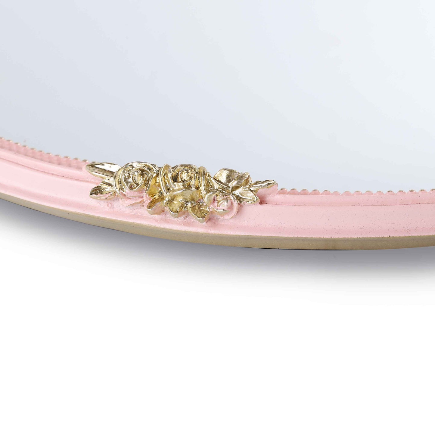 Royal Flower Mirror Tray (Pink)