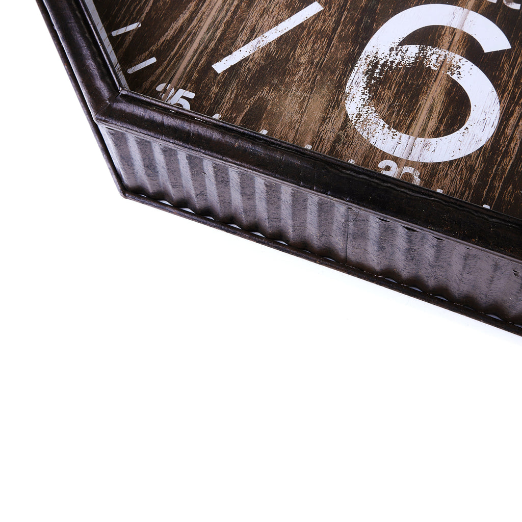 Octa Corners Rusted Wall Clock