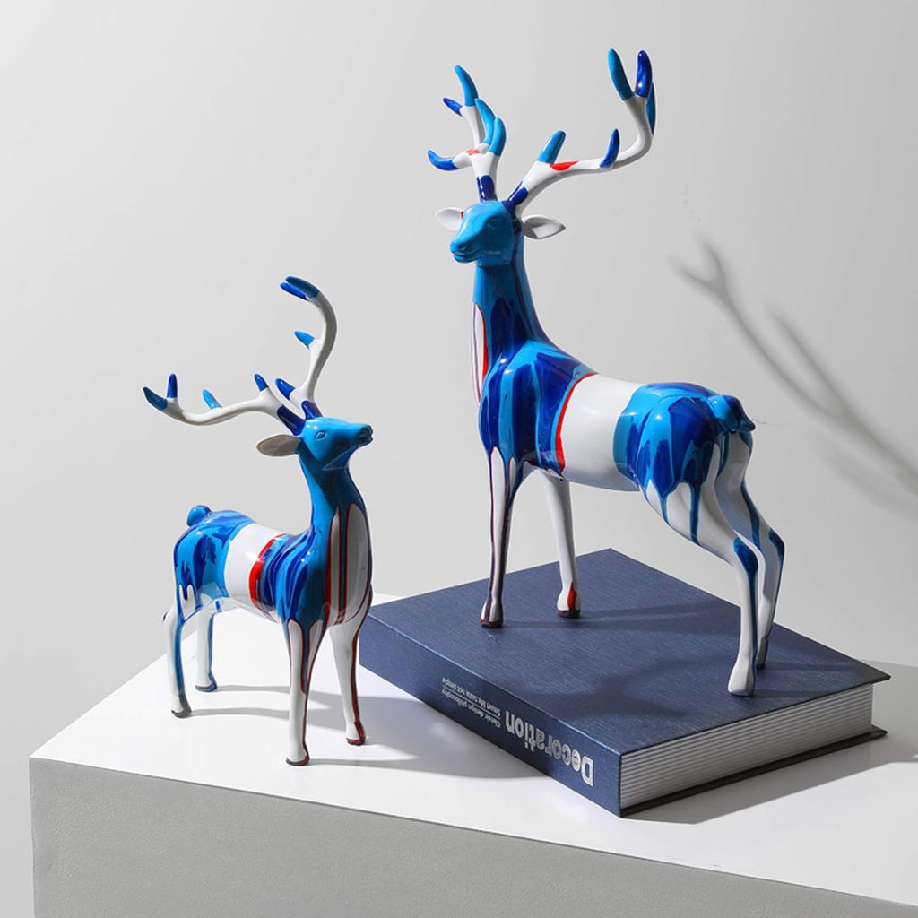 Reindeer Graffiti Showpiece (Set Of 2)