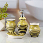 Yellow & Black Striped Bathroom Set