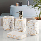 Marble Golden Hexagon Bathroom Set