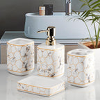 Marble Golden Hexagon Bathroom Set