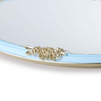 Royal Flower Mirror Tray (Blue)