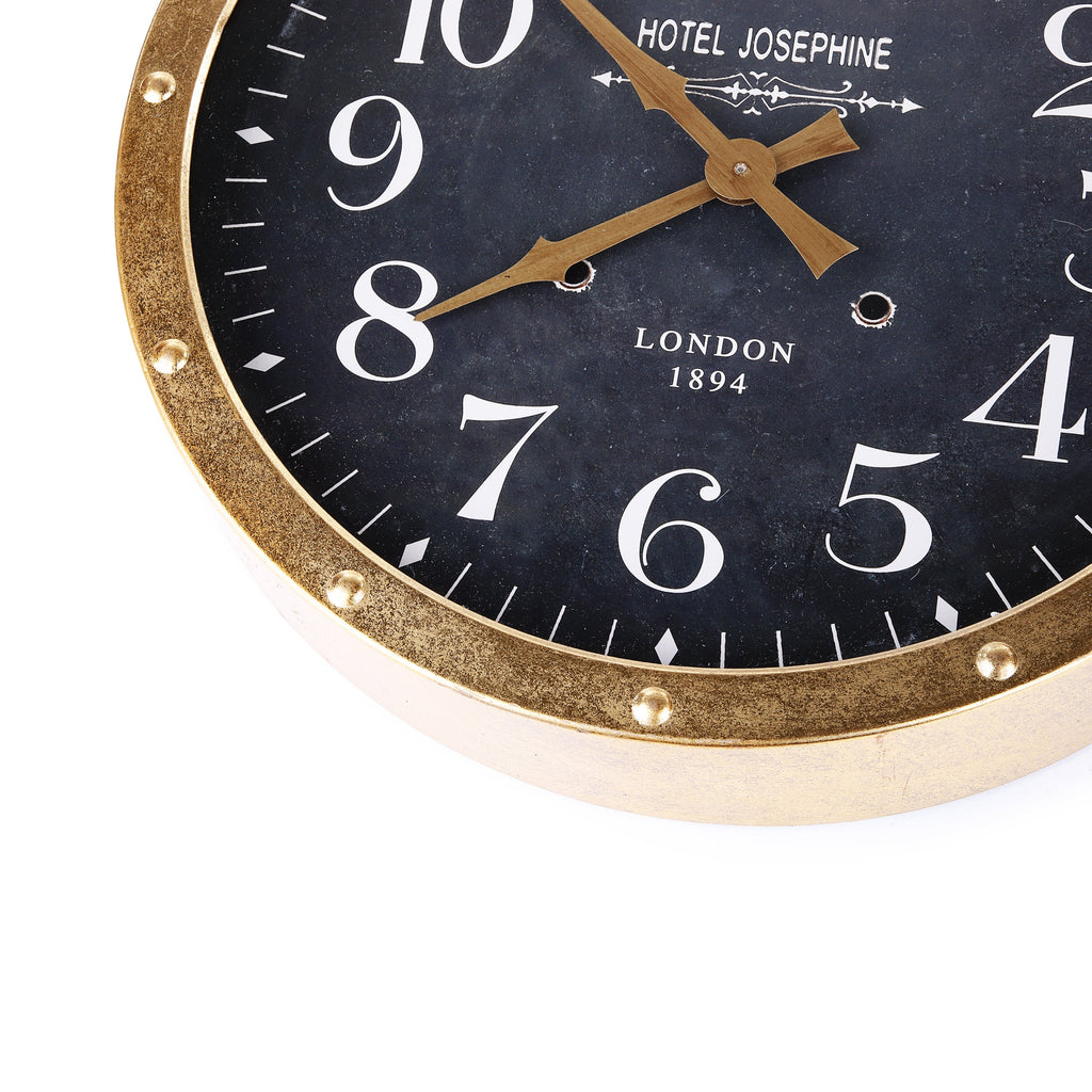 Golden Retro Wall Clock