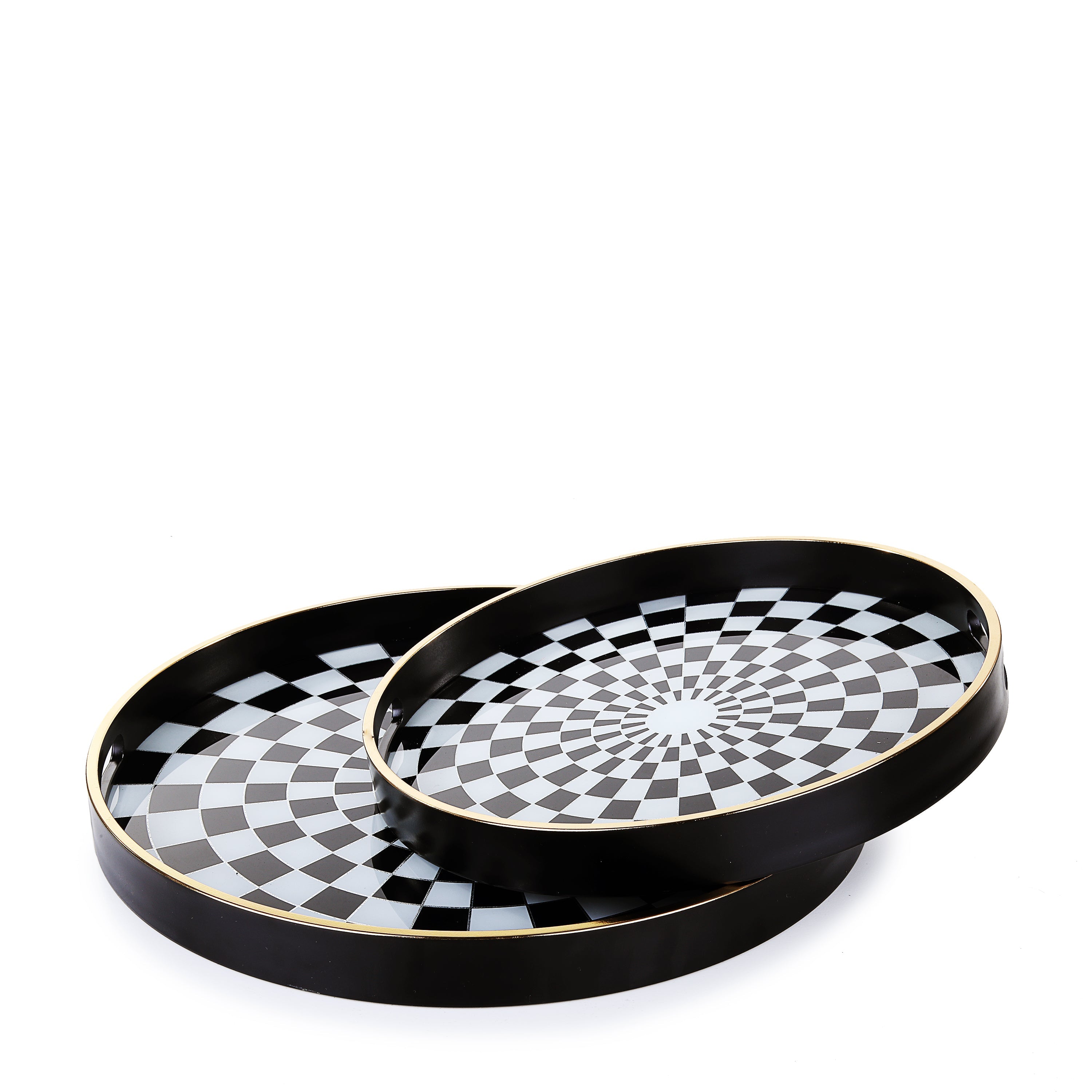 Black & White Block Tray Set