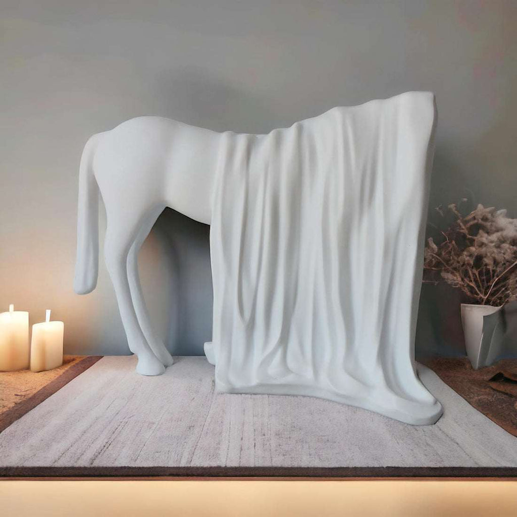 Draped Horse Sculpture
