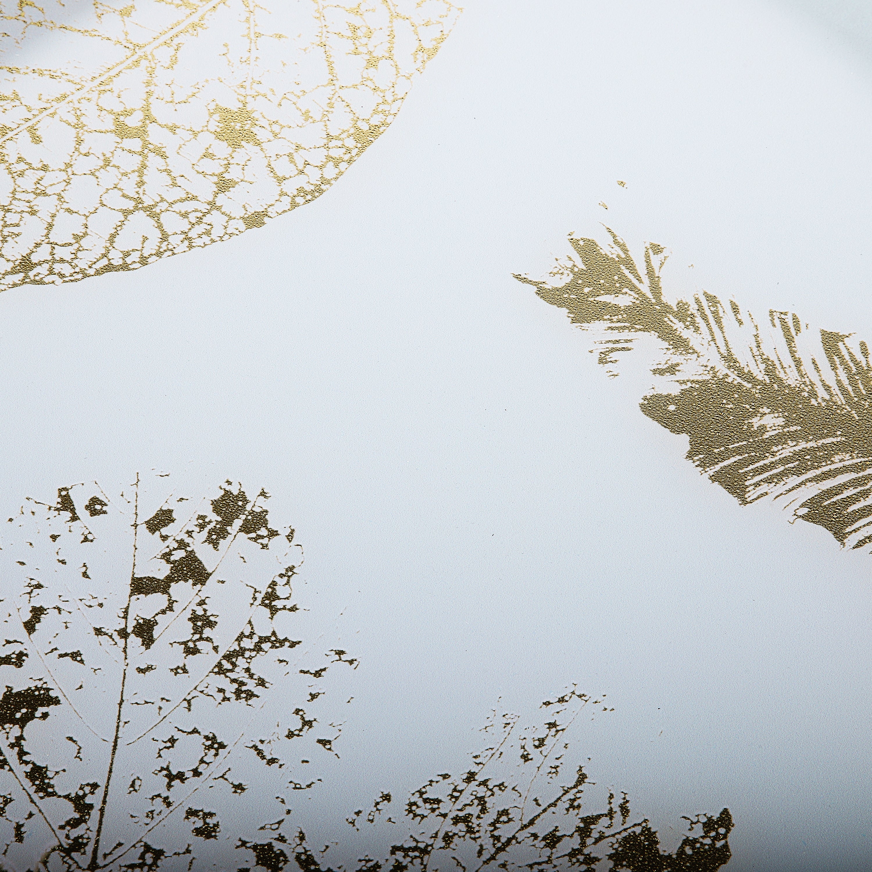 White & Gold Leafs Tray Set