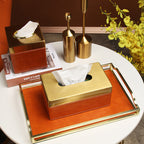 Leather Side Metal Tissue Box