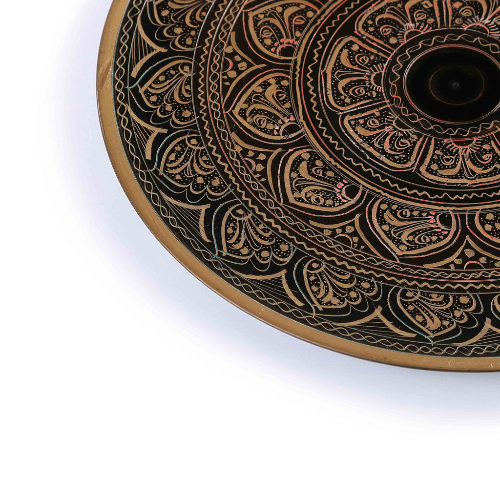 Wooden Carved & Pyrographic Plate