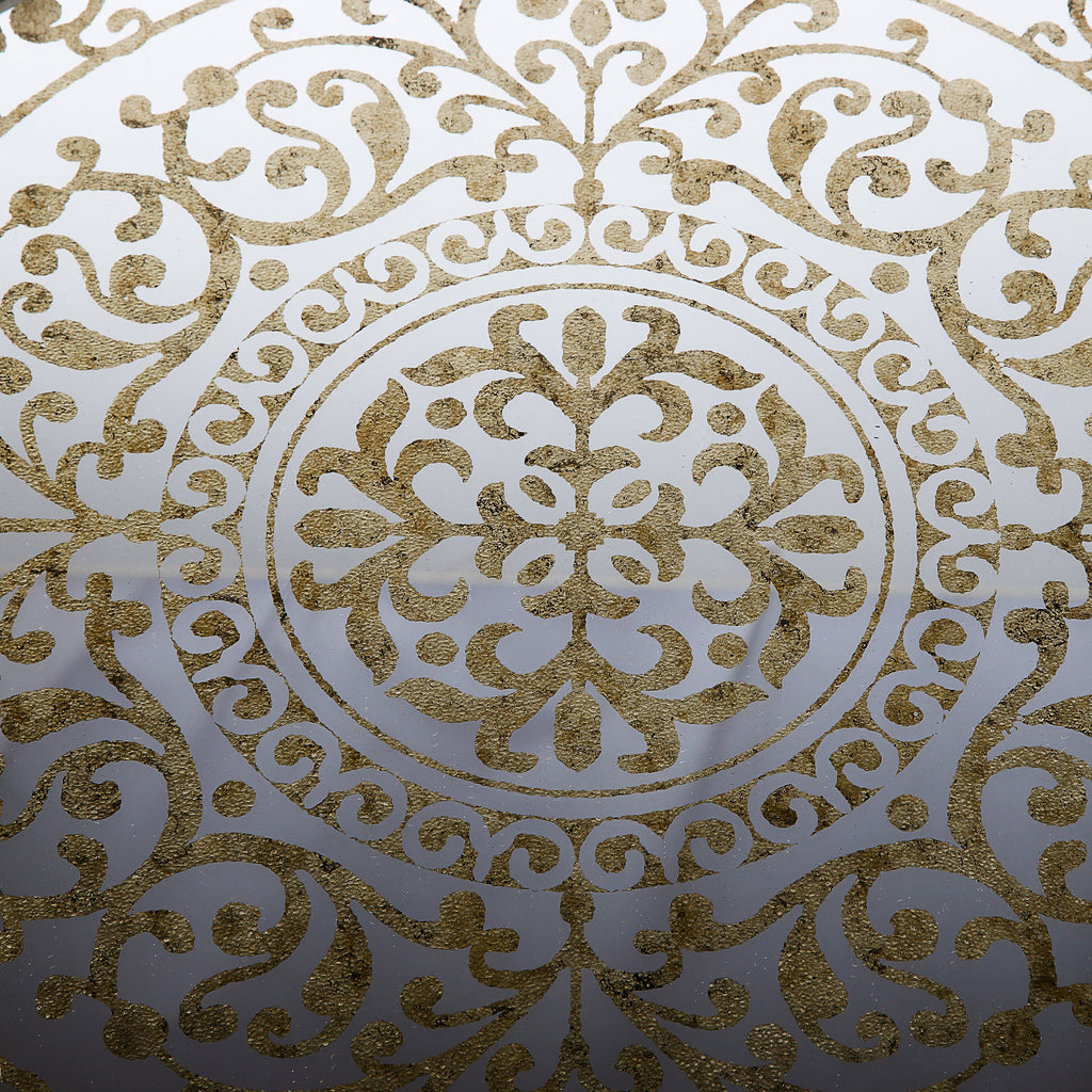 Gray & Gold Embroidered Tray Set