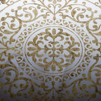 Gray & Gold Embroidered Tray Set