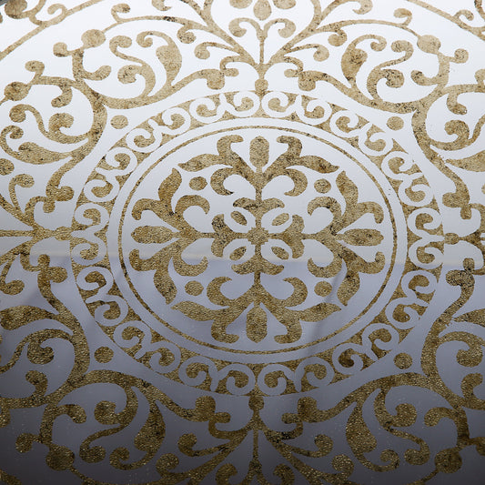 Gray & Gold Embroidered Tray Set