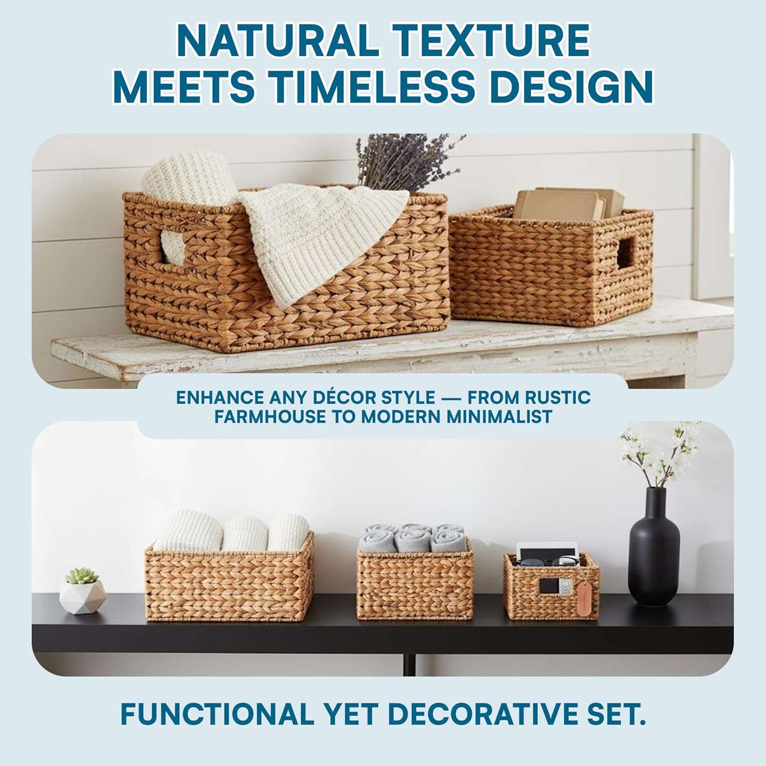 Jute Rectangle Baskets (Set Of 4)