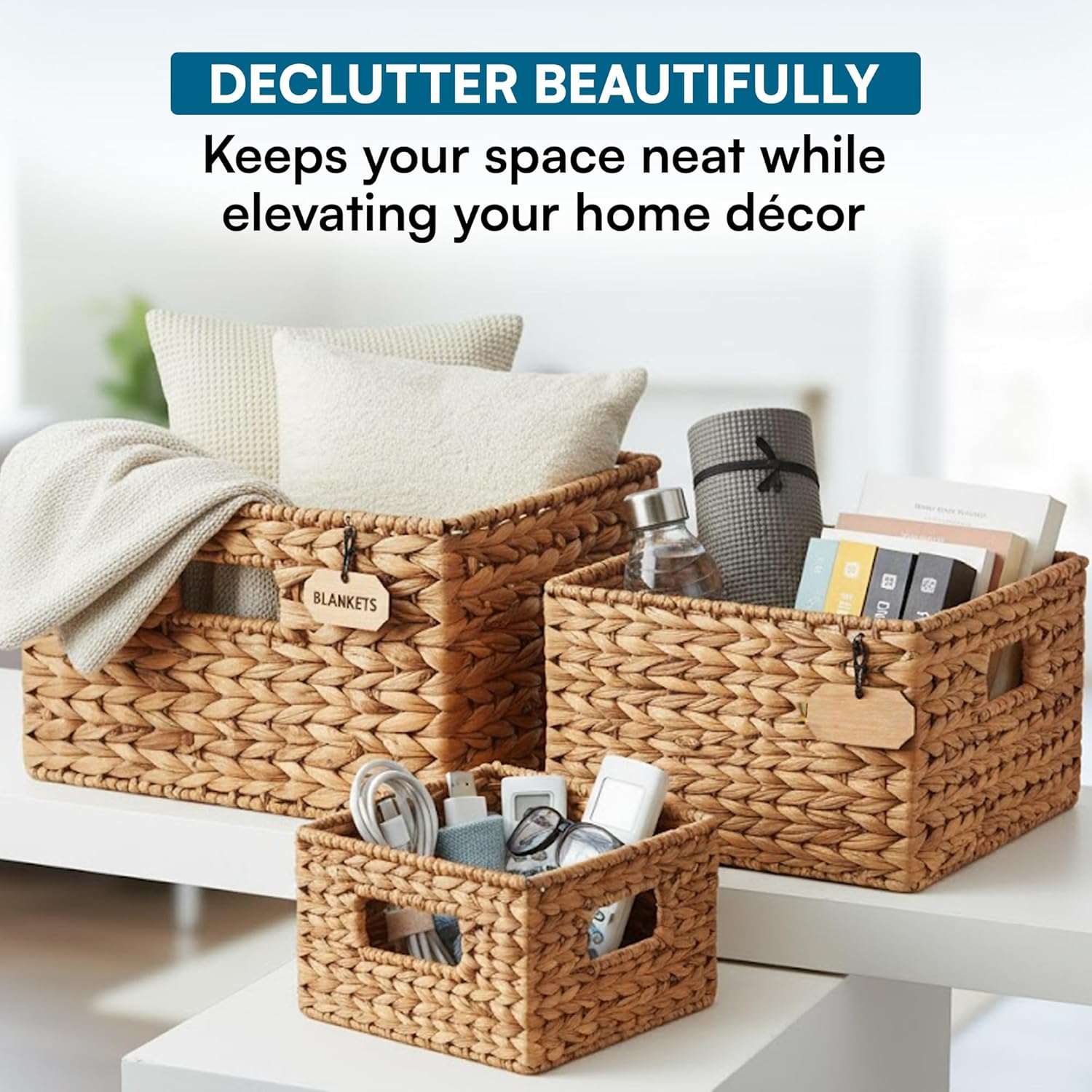 Jute Square Baskets (Set Of 4)