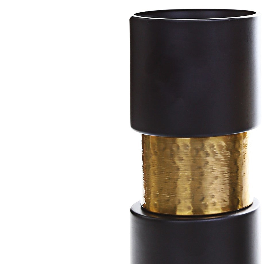 Matt Black Hurricane Candle Holders