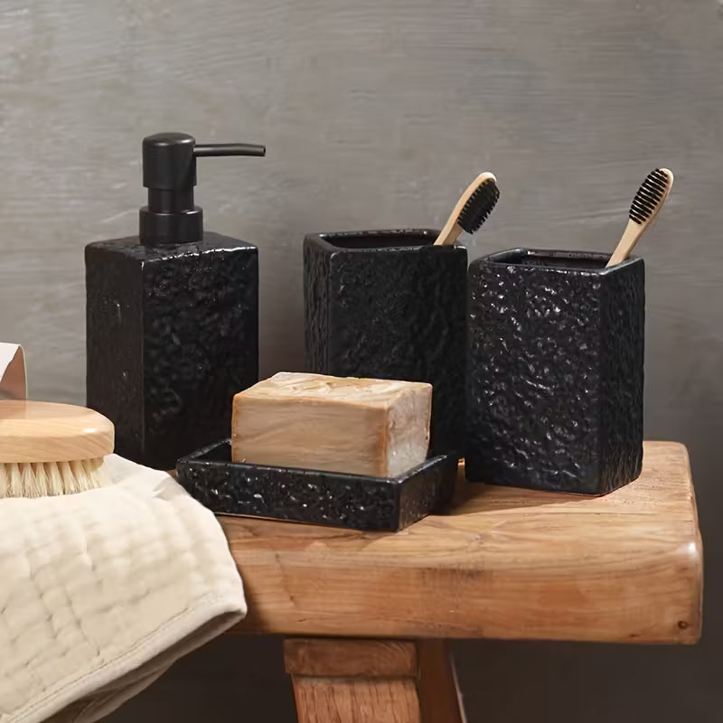 Stone Finish Bathroom Set