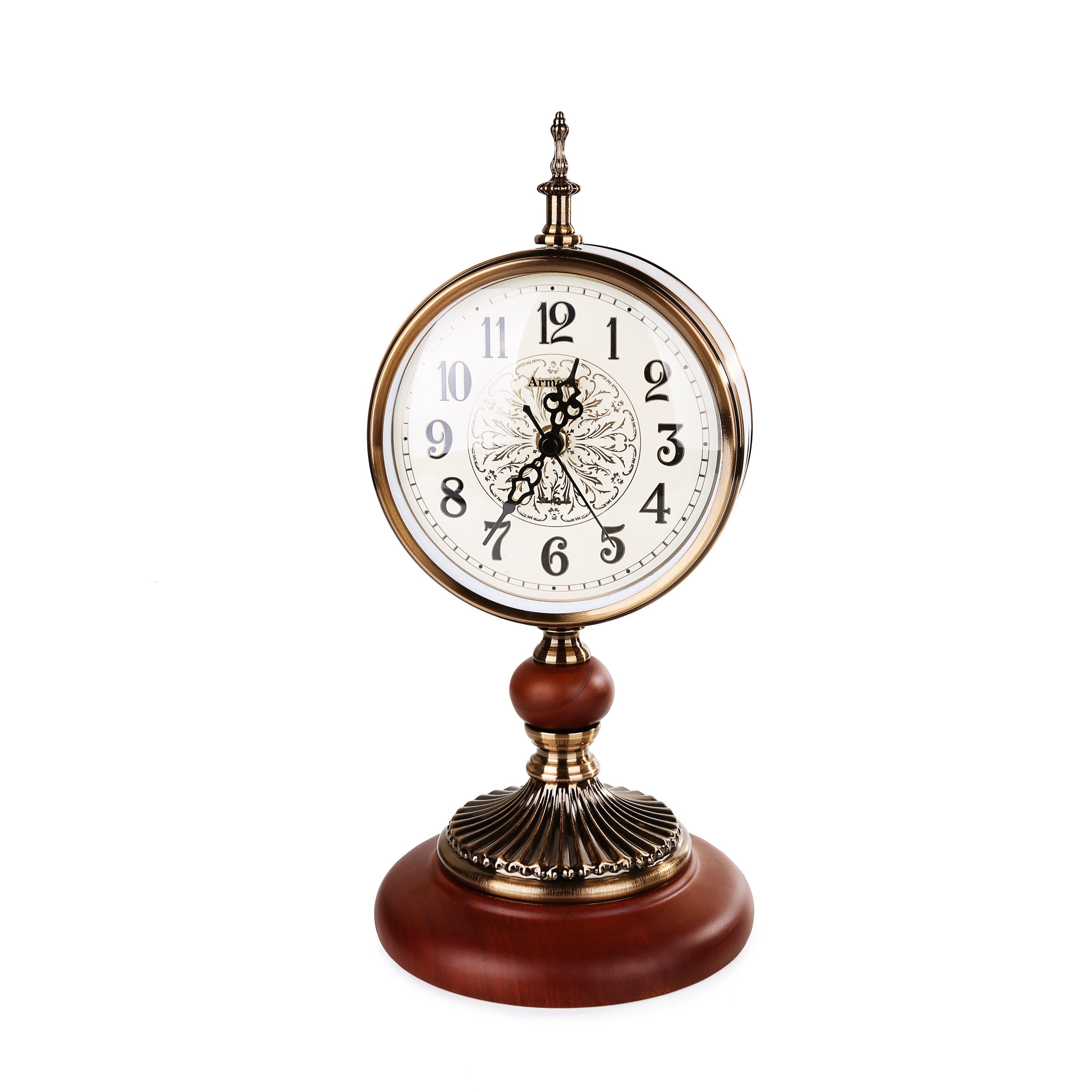Royal Brass & Wood Table Clock
