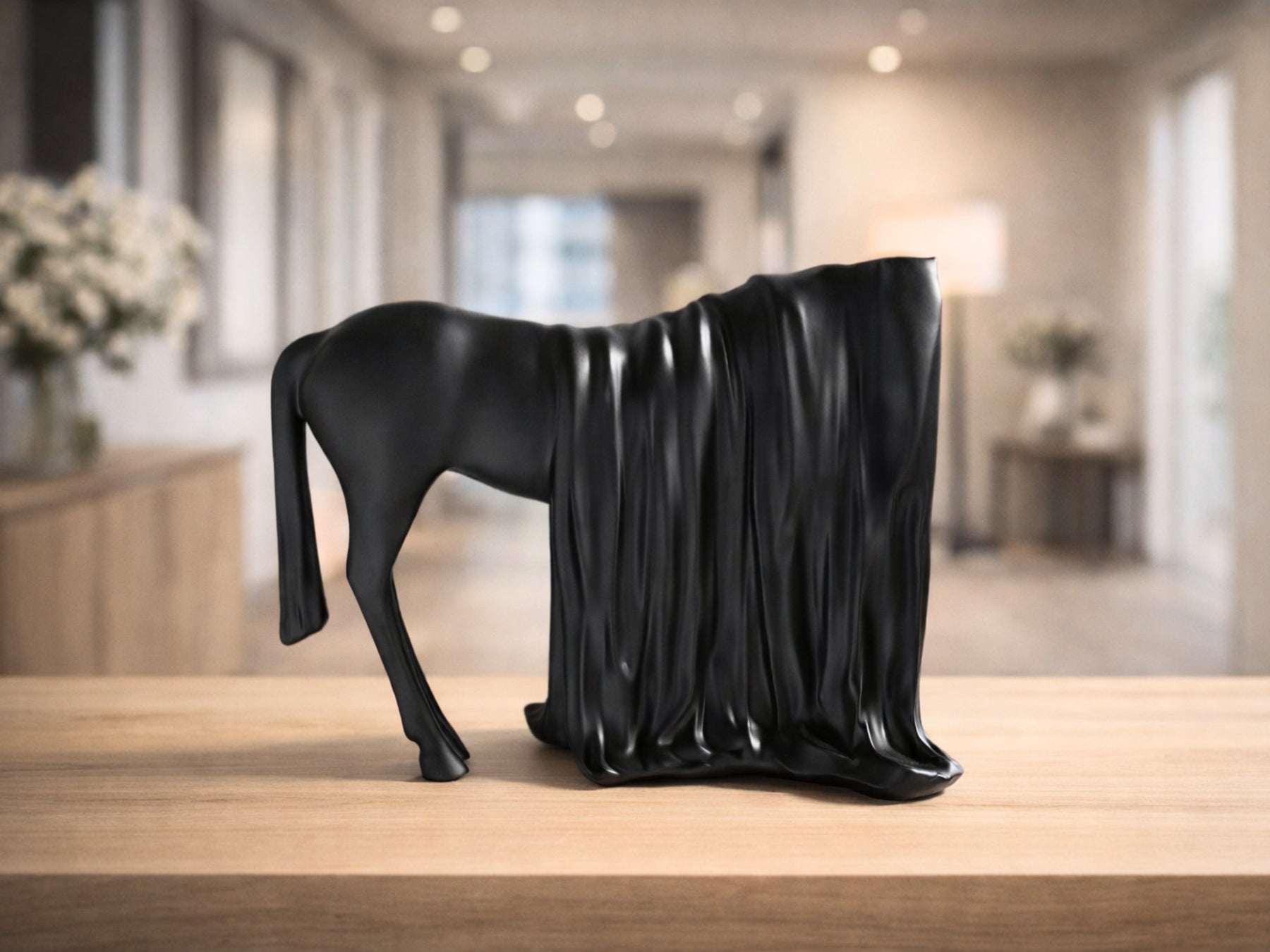 Draped Horse Sculpture