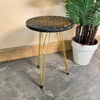 Leaf Mosaic Table (Black & Gold)