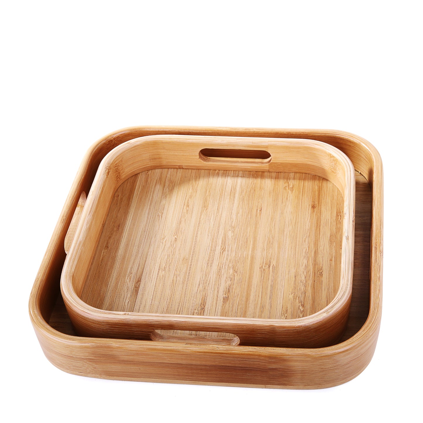 Square Wooden Tray (Set Of 2)