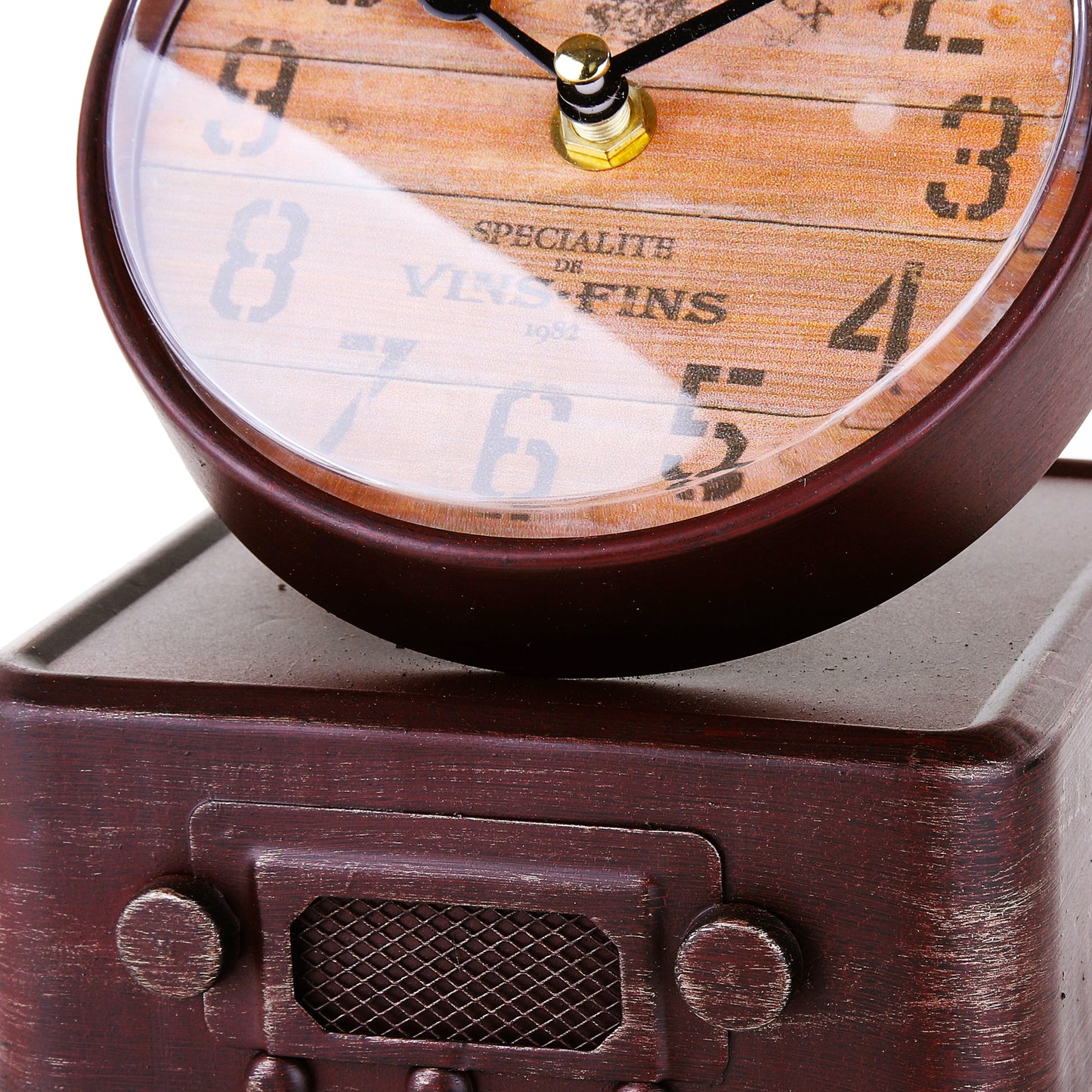 Gramophone Design Table Clock (Red)