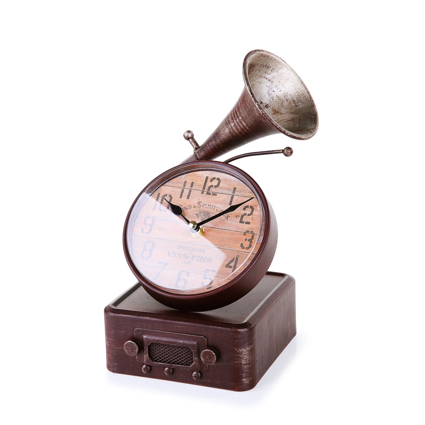 Gramophone Design Table Clock (Red)