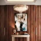 Round hammered Crystal Chandelier