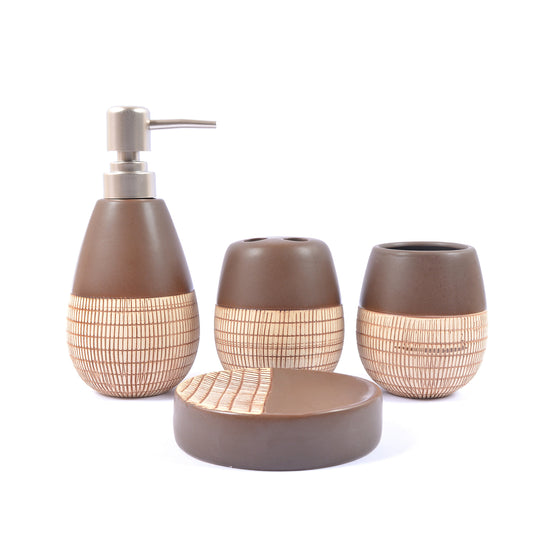 Embossed Lines Detail Bathroom Set