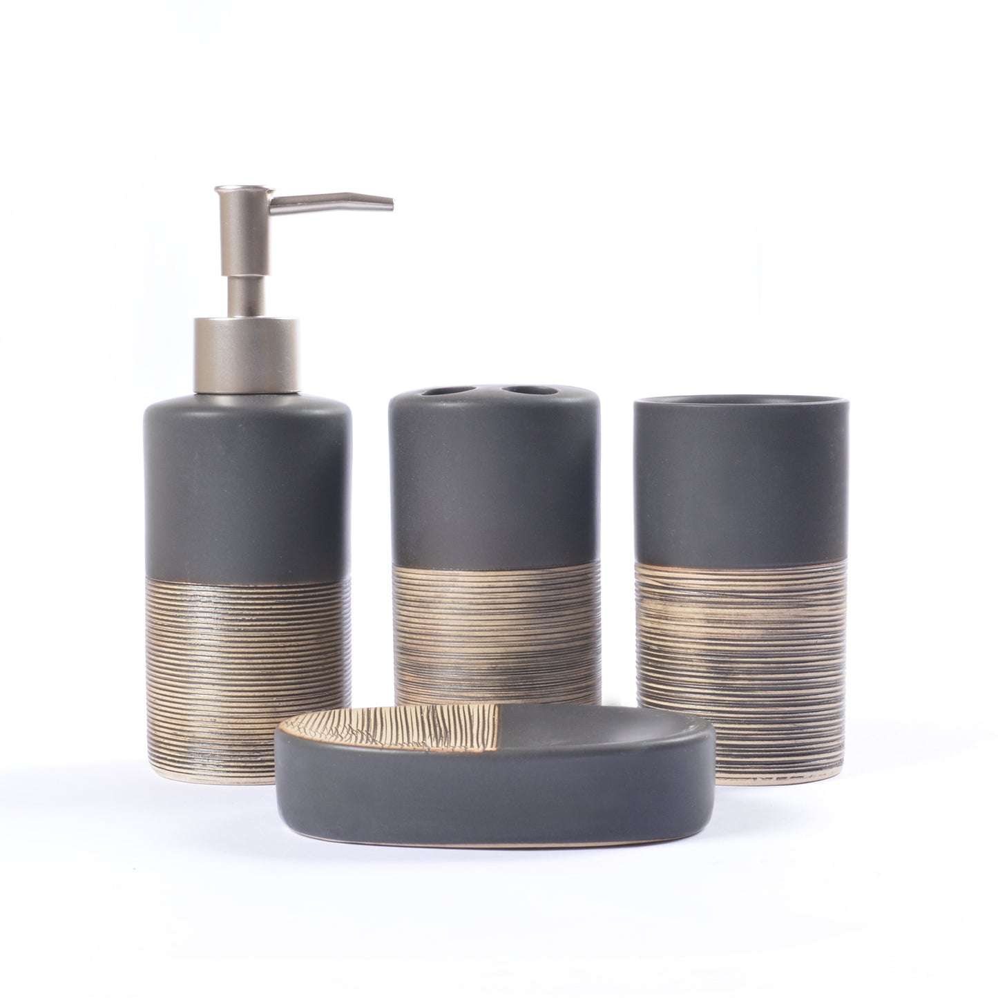 Embossed Lines Detail Bathroom Set
