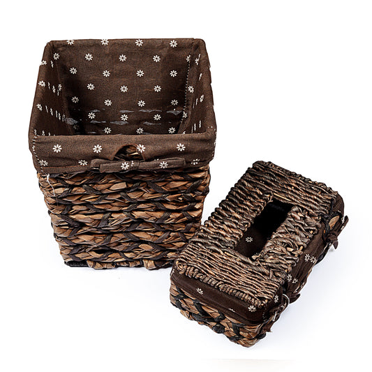 Braided Basket Fabric Lining with Tissue box