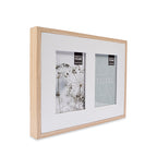 White Double Design Wooden Wall Hanging Photo Frame
