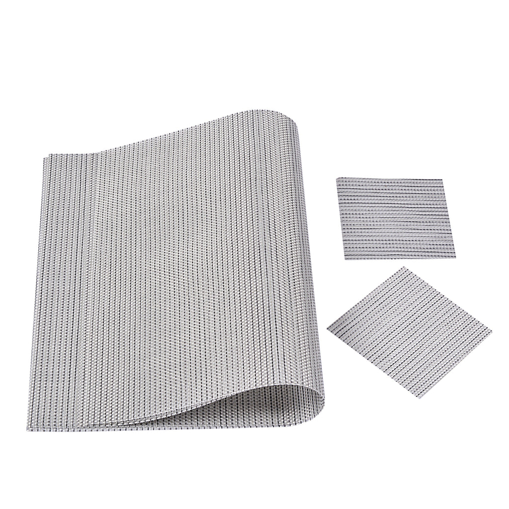 Braided Textured Plastic Place-mat With Costars (Set of 2)