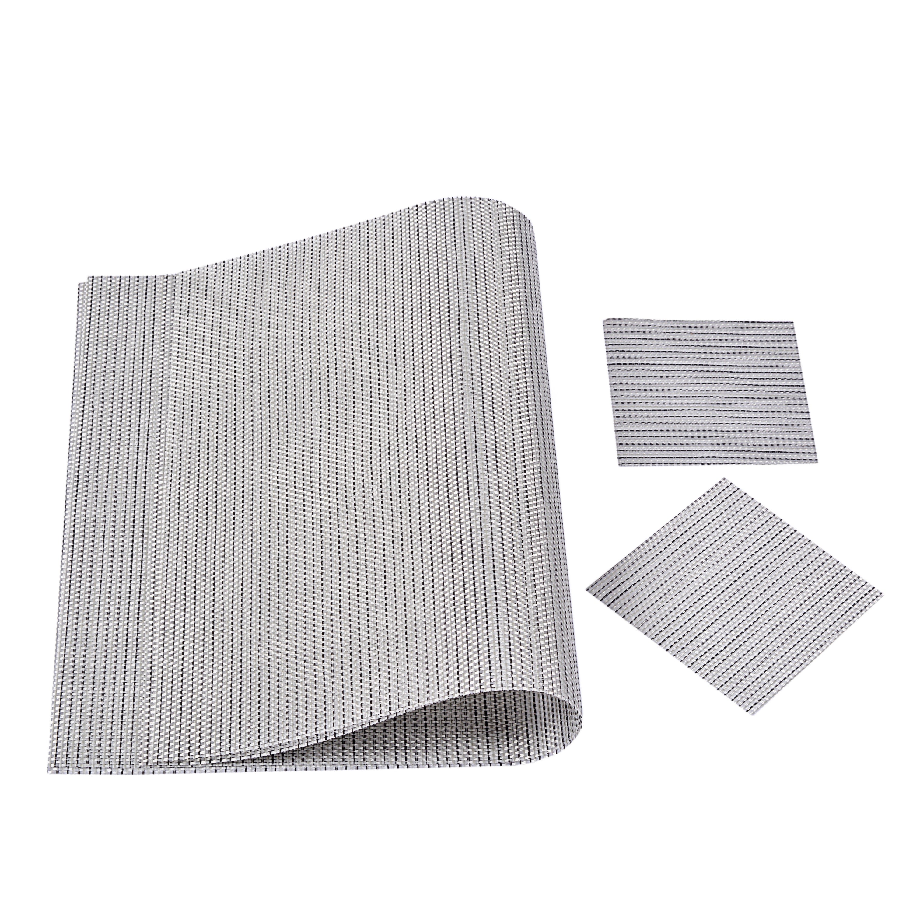 Braided Textured Plastic Place-mat With Costars (Set of 2)