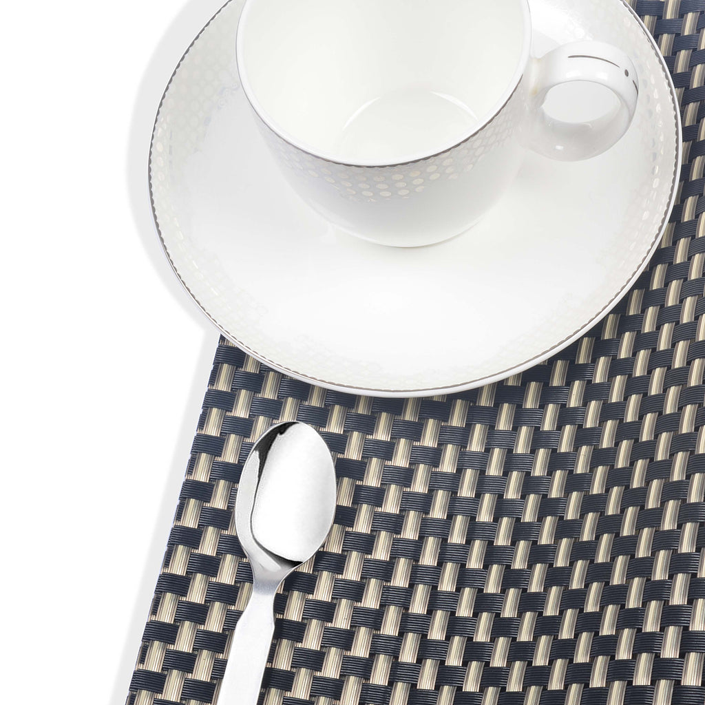 Braided Textured Plastic Place-mat with Costar  (Set of 2)