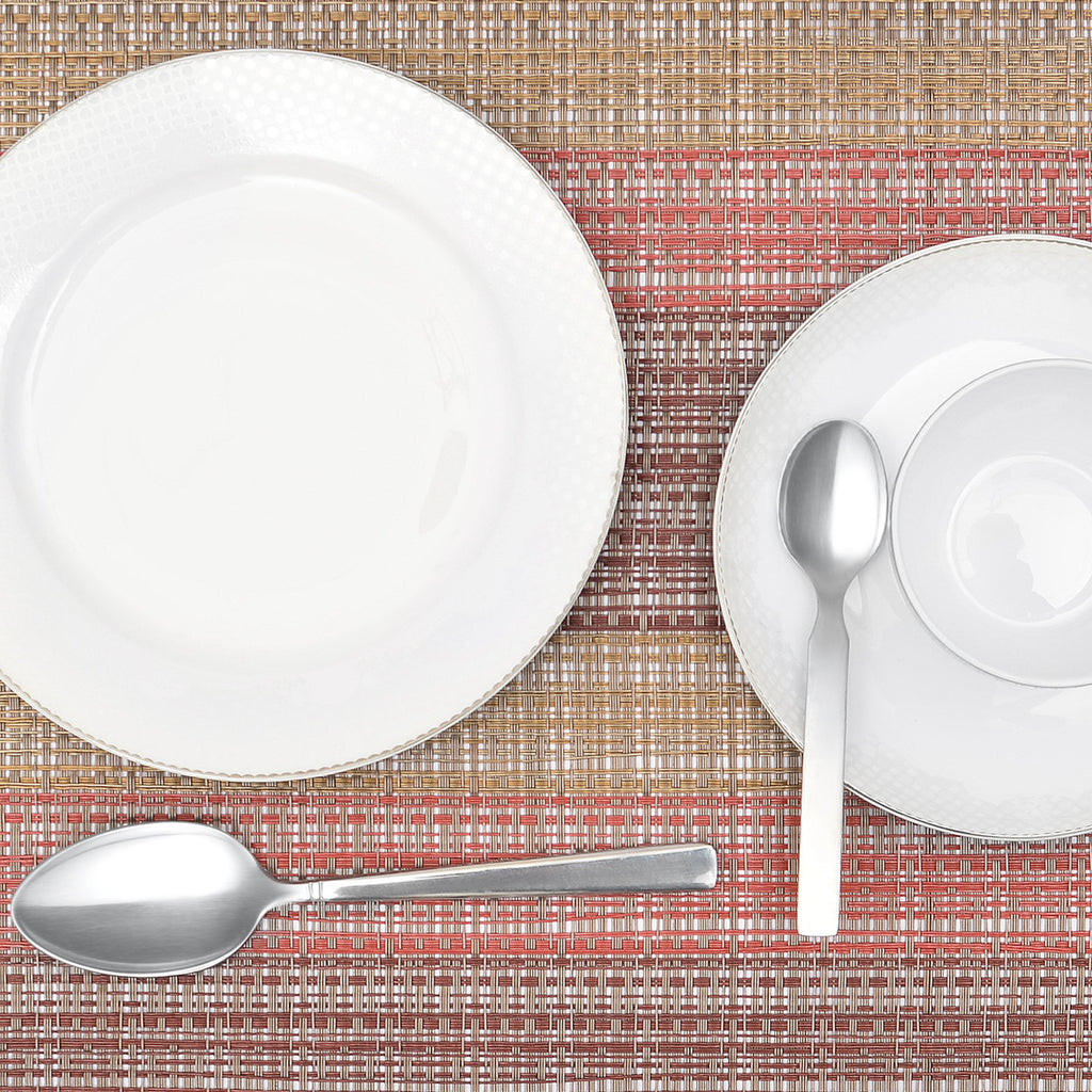 Gold & Red Textured Plastic Place-mat (Set of 2)