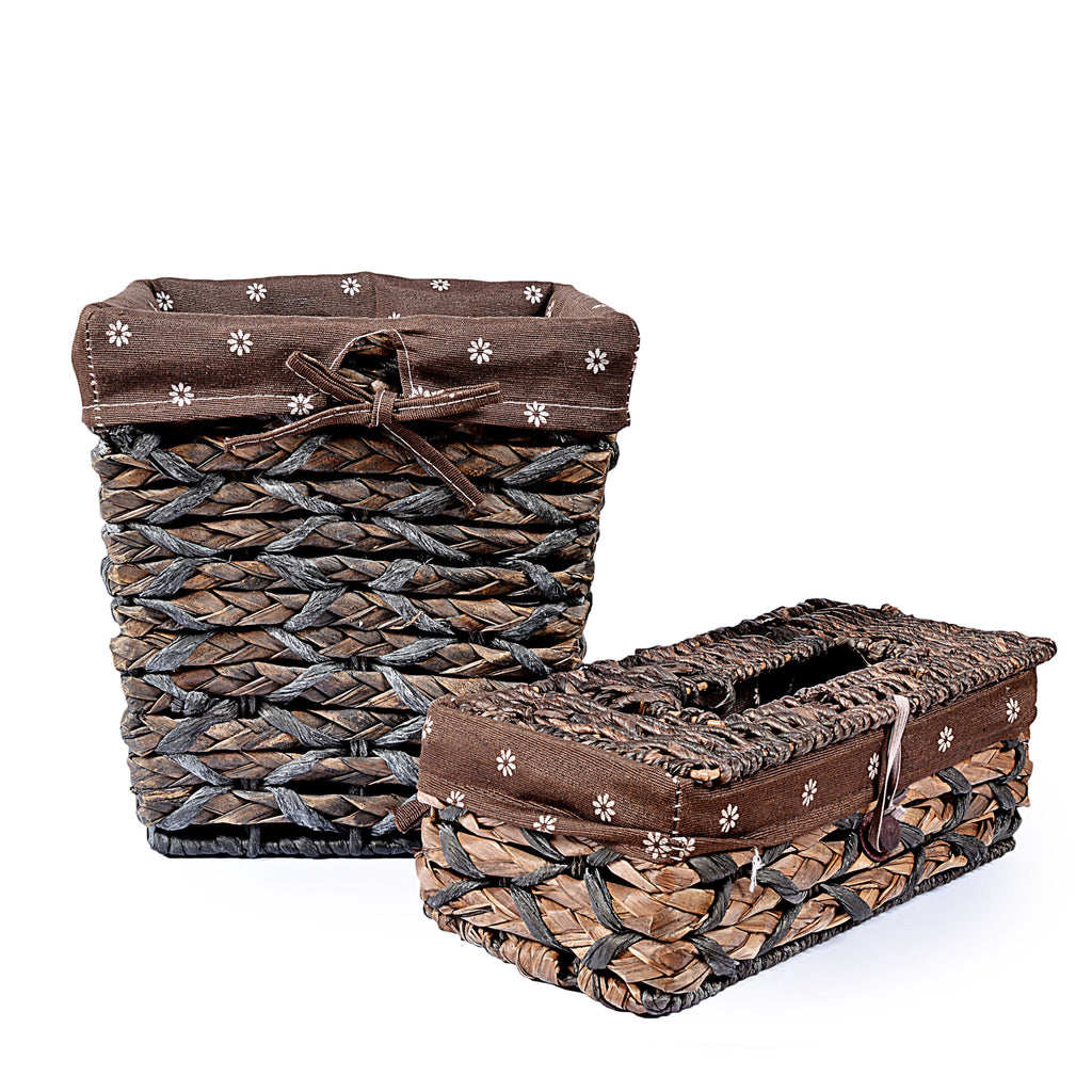 Braided Basket Fabric Lining with Tissue box