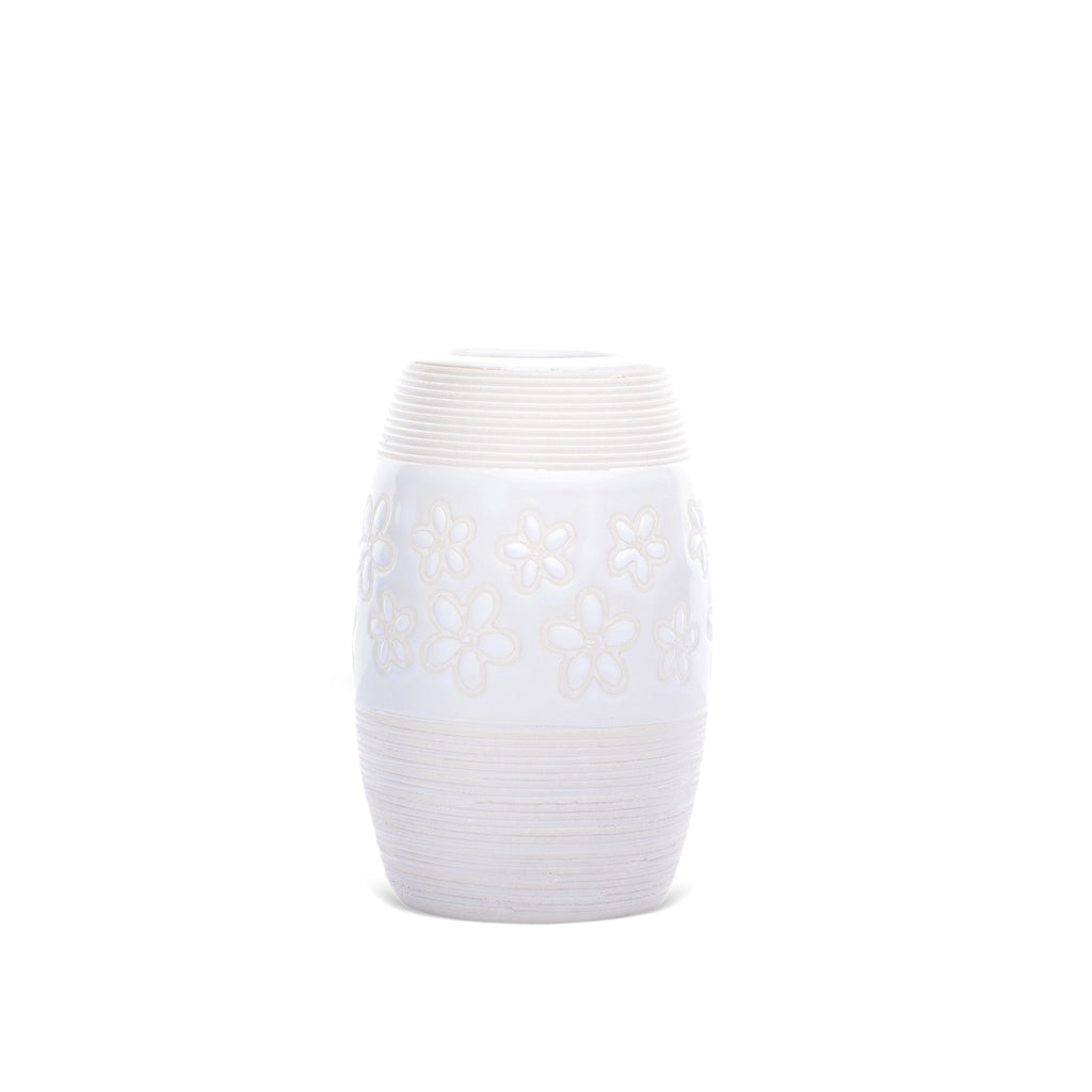 Floral Design Bathroom Set (White)