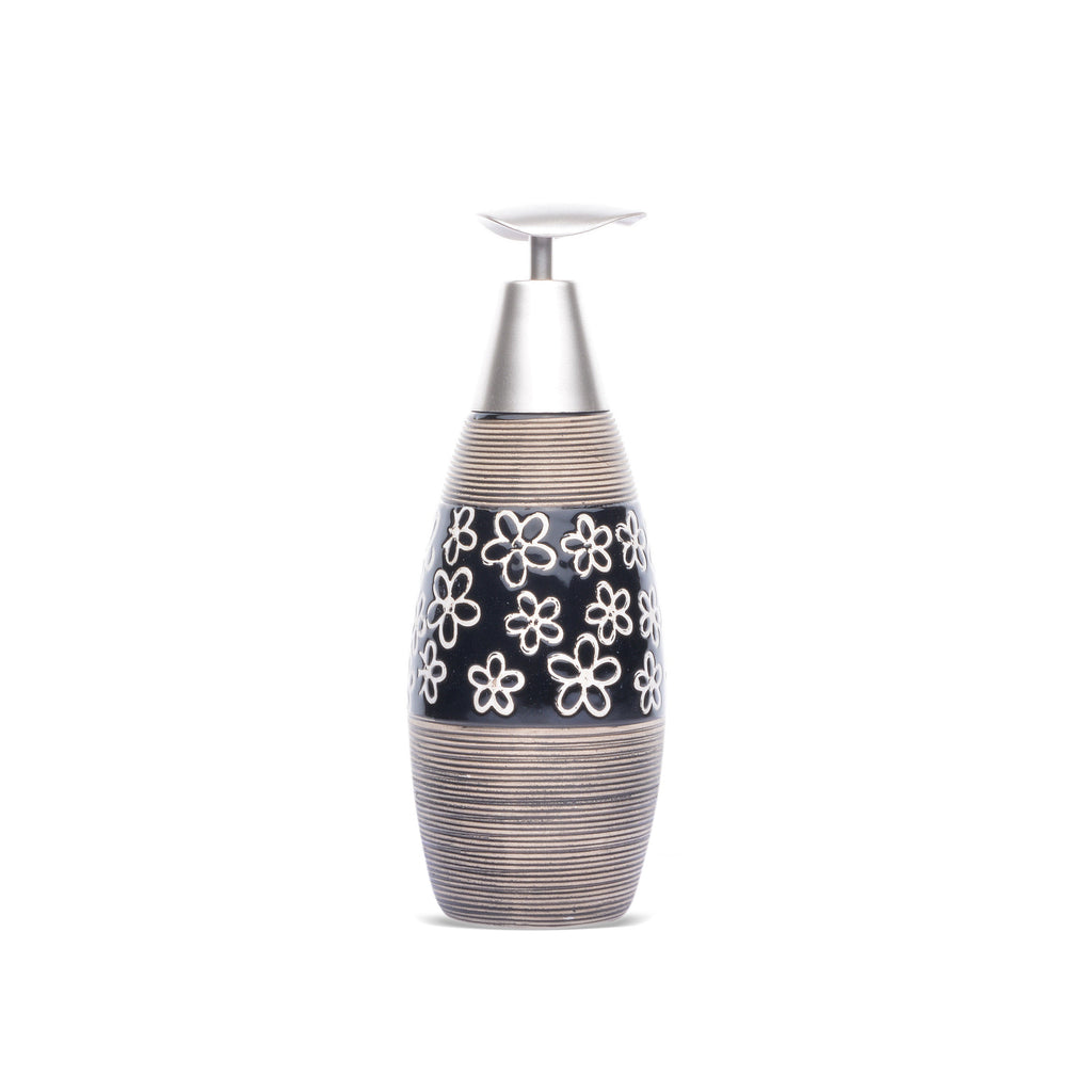 Floral Design Bathroom Set (Black)