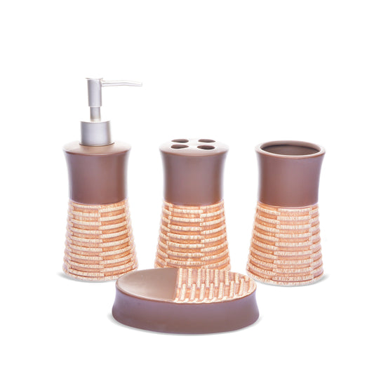 Strap Design Bathroom Set (Brown)