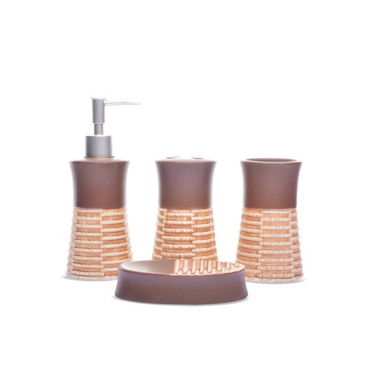 Strap Design Bathroom Set (Brown)