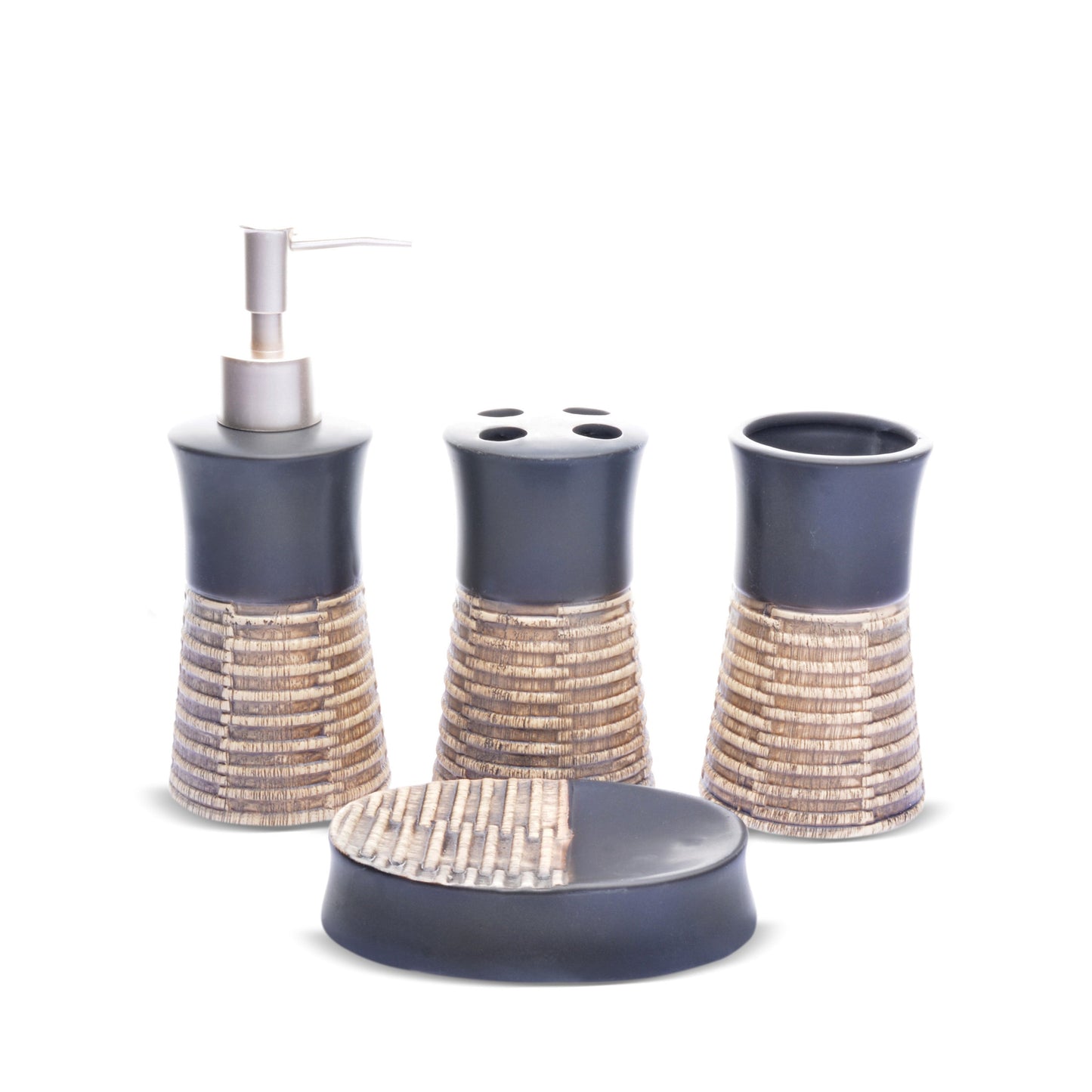 Strap Design Bathroom Set (Black)