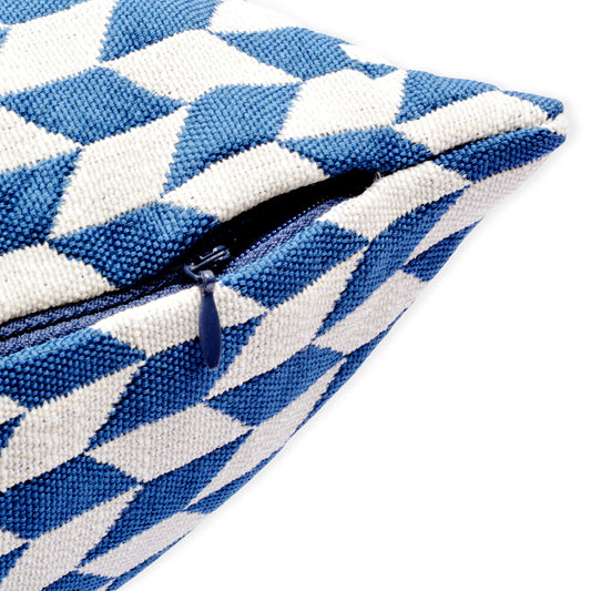 Blue & White Pattern Cushion Cover
