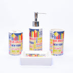 Abstract Typography Bathroom Set