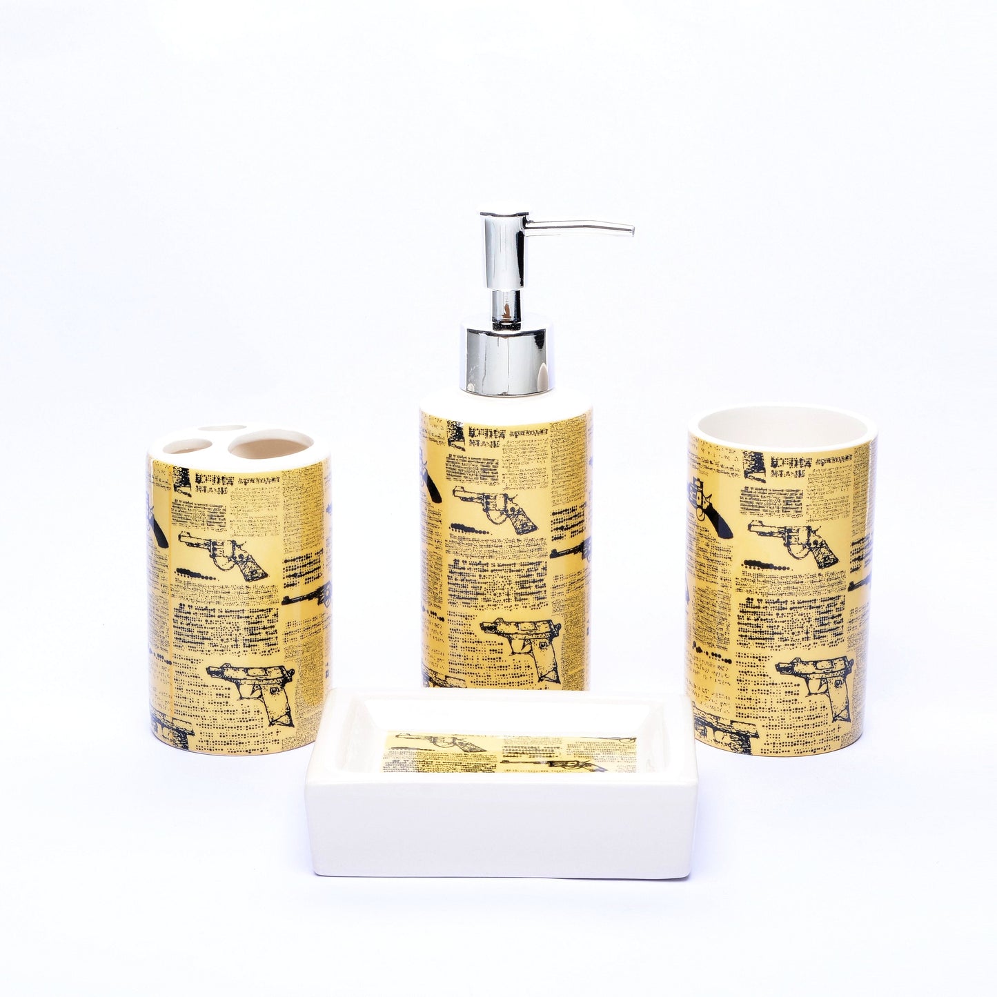 Abstract Typography Bathroom Set
