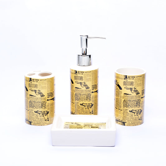 Abstract Typography Bathroom Set