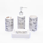 Abstract Typography Bathroom Set