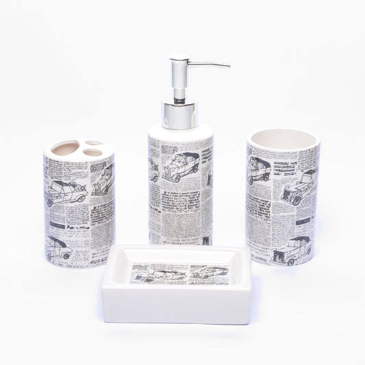 Abstract Typography Bathroom Set